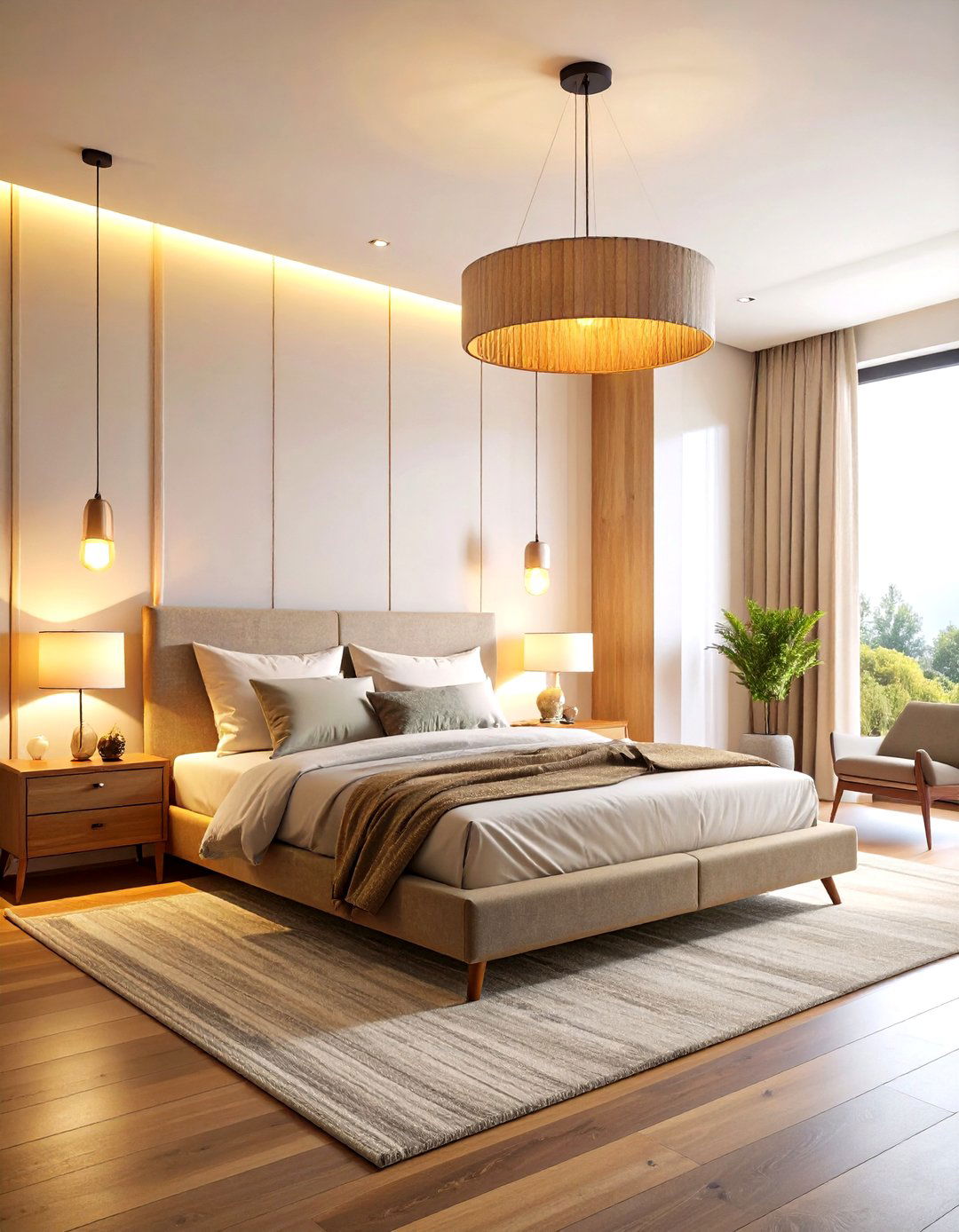 Contemporary Bedroom with Statement Lighting Fixtures - 24 Modern Bedroom Ideas