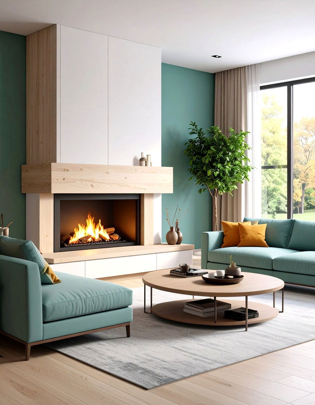 Contemporary Birch Plywood Mantel - 24 Wood Mantel Ideas