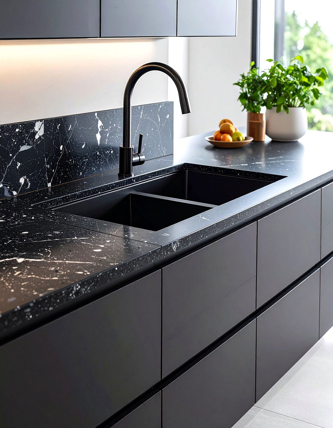 Contemporary Black Corner Kitchen Sink - 24 Corner Kitchen Sink Ideas