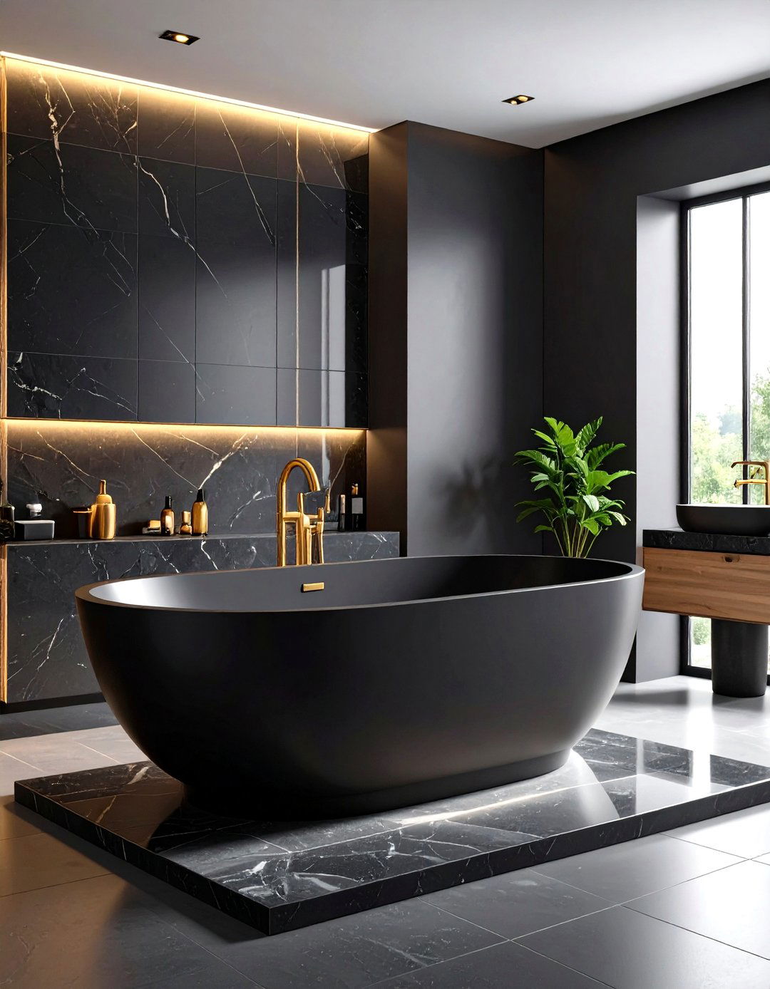 Contemporary Black Matte Drop in Tub - 24 Drop in Tub Ideas
