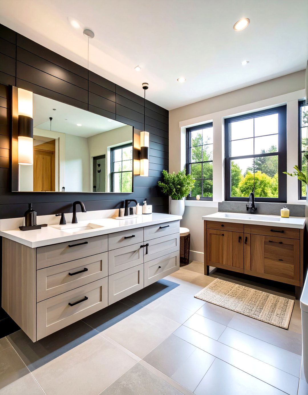 Contemporary Black Shiplap Bathroom Drama - 24 shiplap bathroom ideas