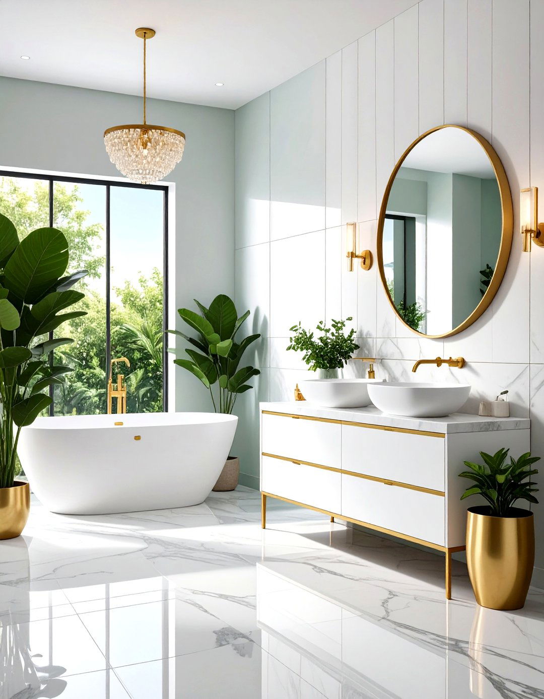 Contemporary Black Tile Feature - 24 black and gold powder room ideas