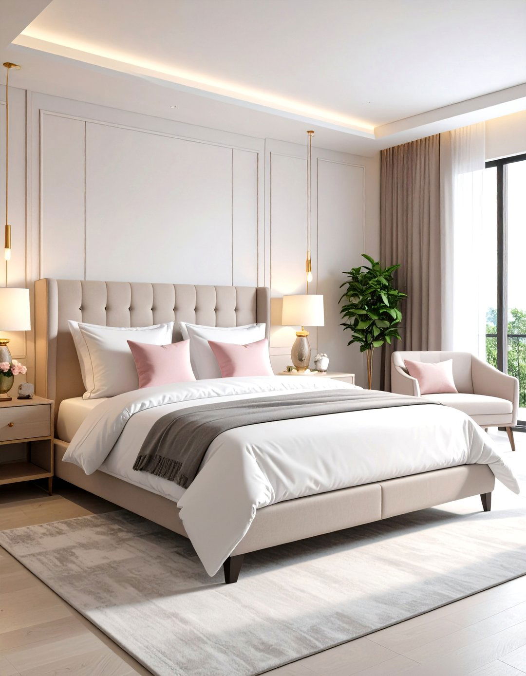 Contemporary Boutique Hotel Style - 24 Pink and Grey Bedroom Ideas