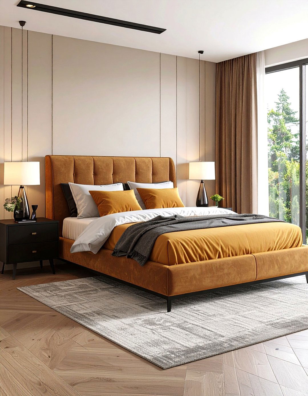 Contemporary Brown and Black Master Suite - 24 Black and Brown Interior Design Ideas