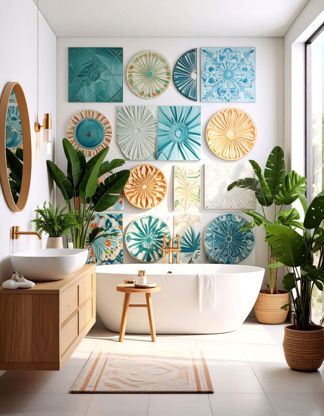 Contemporary Ceramic Wall Art - 24 Bathroom Art Ideas