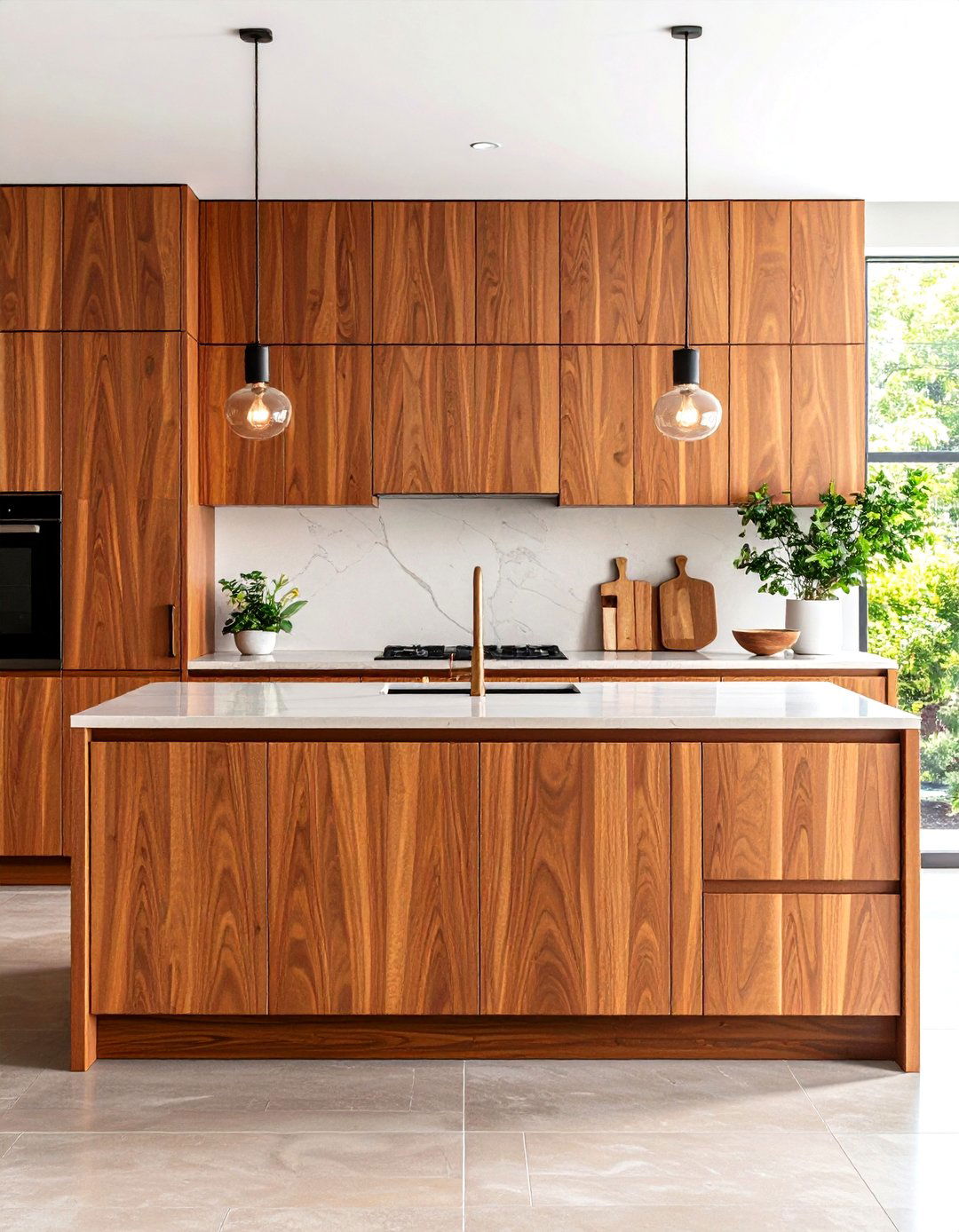 Contemporary Cherry Flat Panel Cabinets - 24 Natural Cherry Kitchen Cabinets
