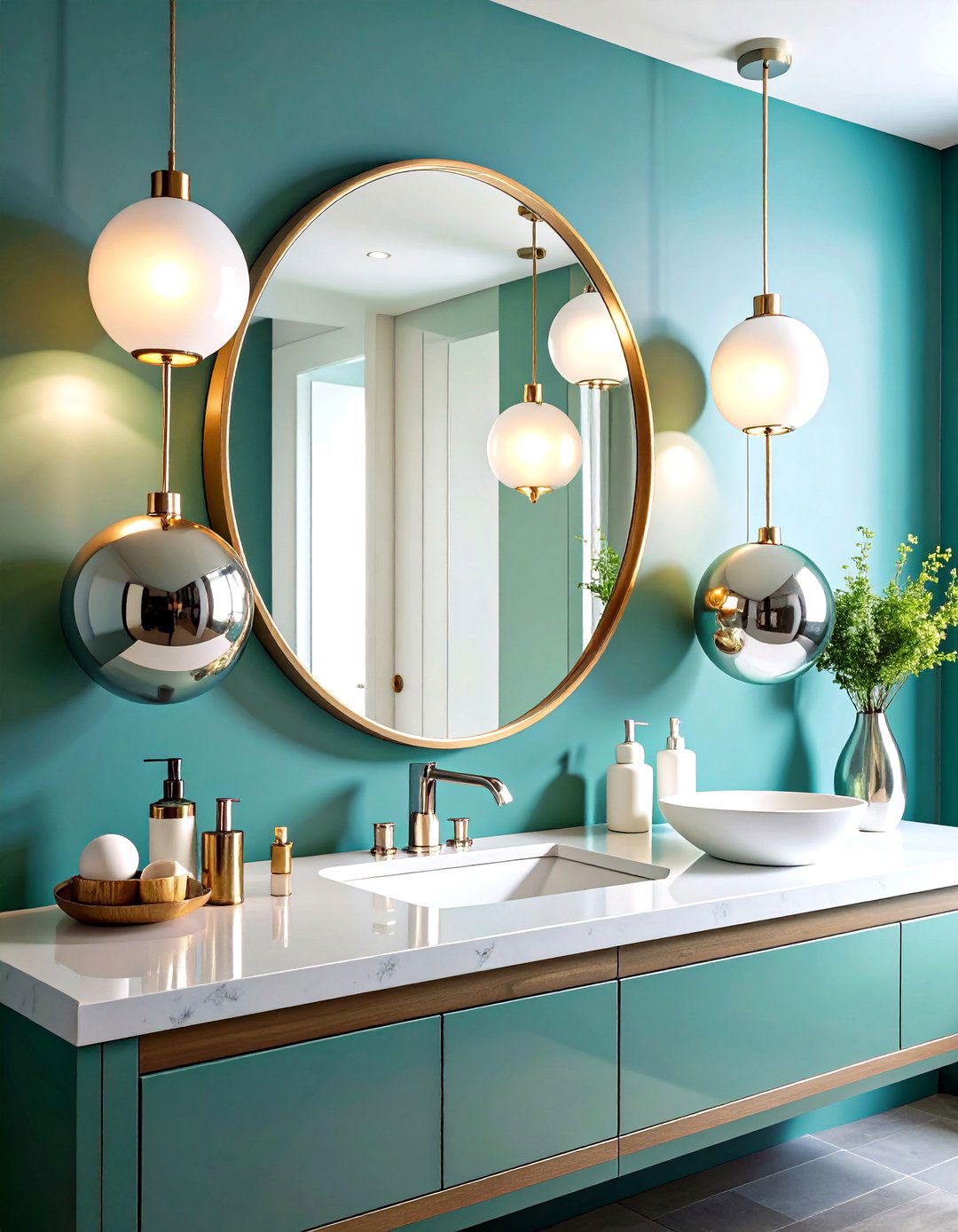 Contemporary Chrome Globe Sconces - 24 Bathroom Lighting Ideas Over Mirror