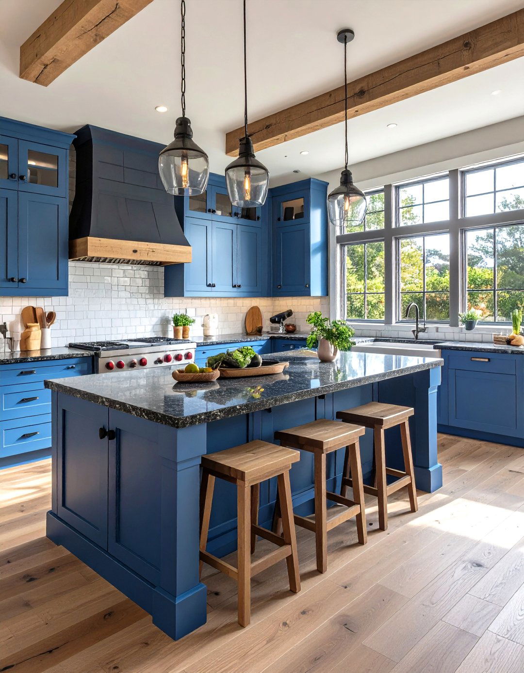 Contemporary Coastal Kitchen with Black Granite Sophistication - 24 Black Granite Countertops Kitchen Ideas
