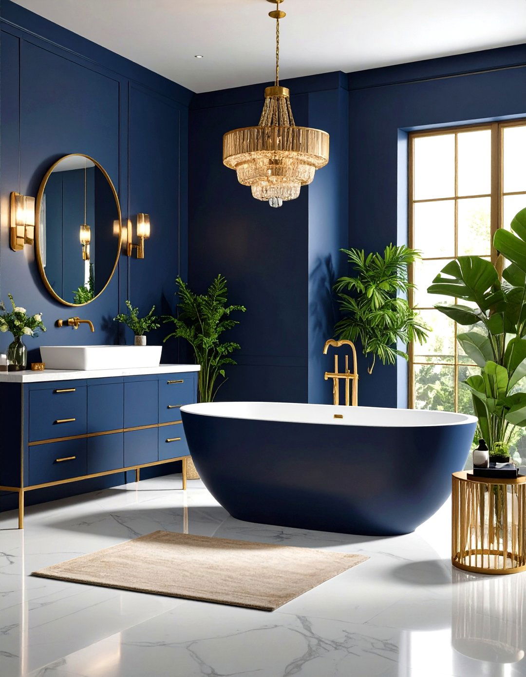 Contemporary Color Drenched Drama - 24 Ensuite Bathroom Ideas