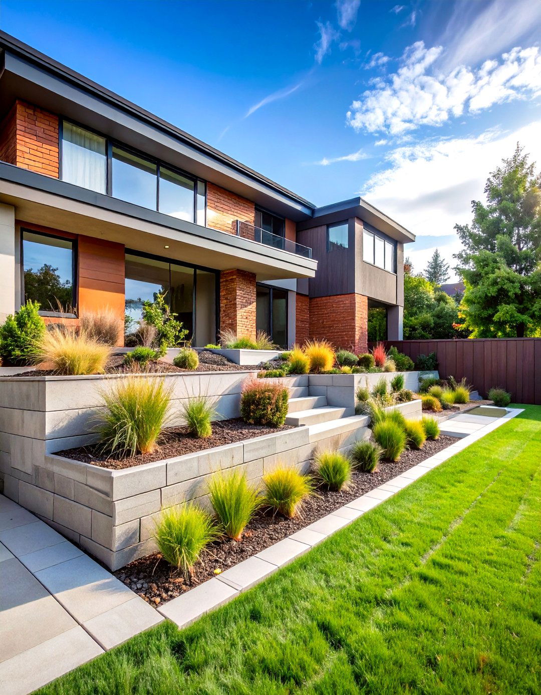 Contemporary Concrete Block Systems - 24 Sloping Garden Design Ideas