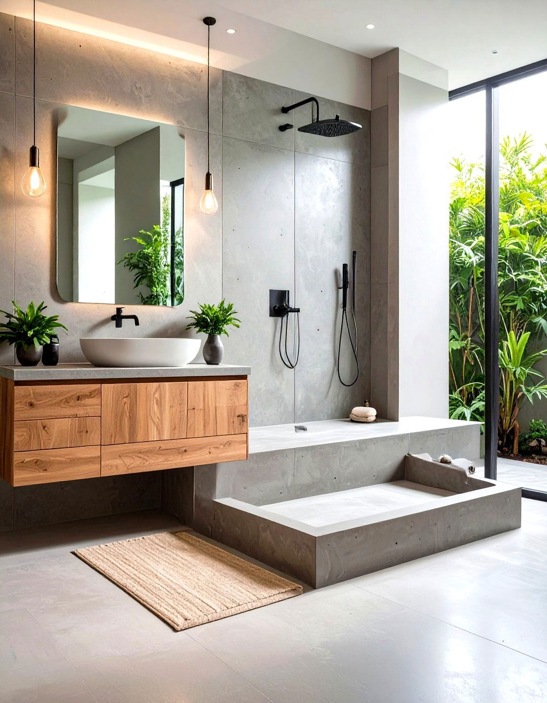 Contemporary Concrete Shower Benches - 24 Shower Bench Ideas