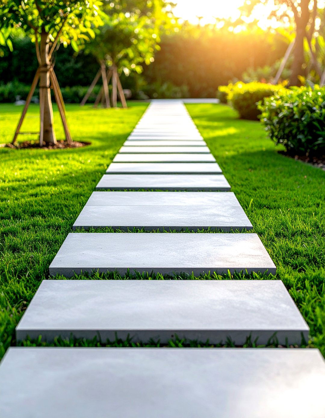 Contemporary Concrete Stepping Stones - 24 Garden Path Ideas