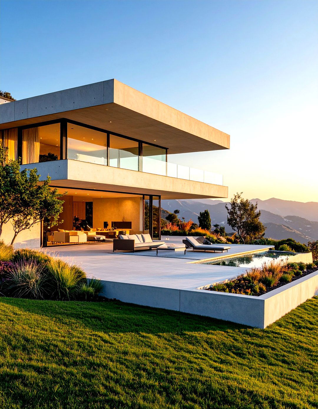 Contemporary Concrete Terracing - 24 hillside landscaping ideas