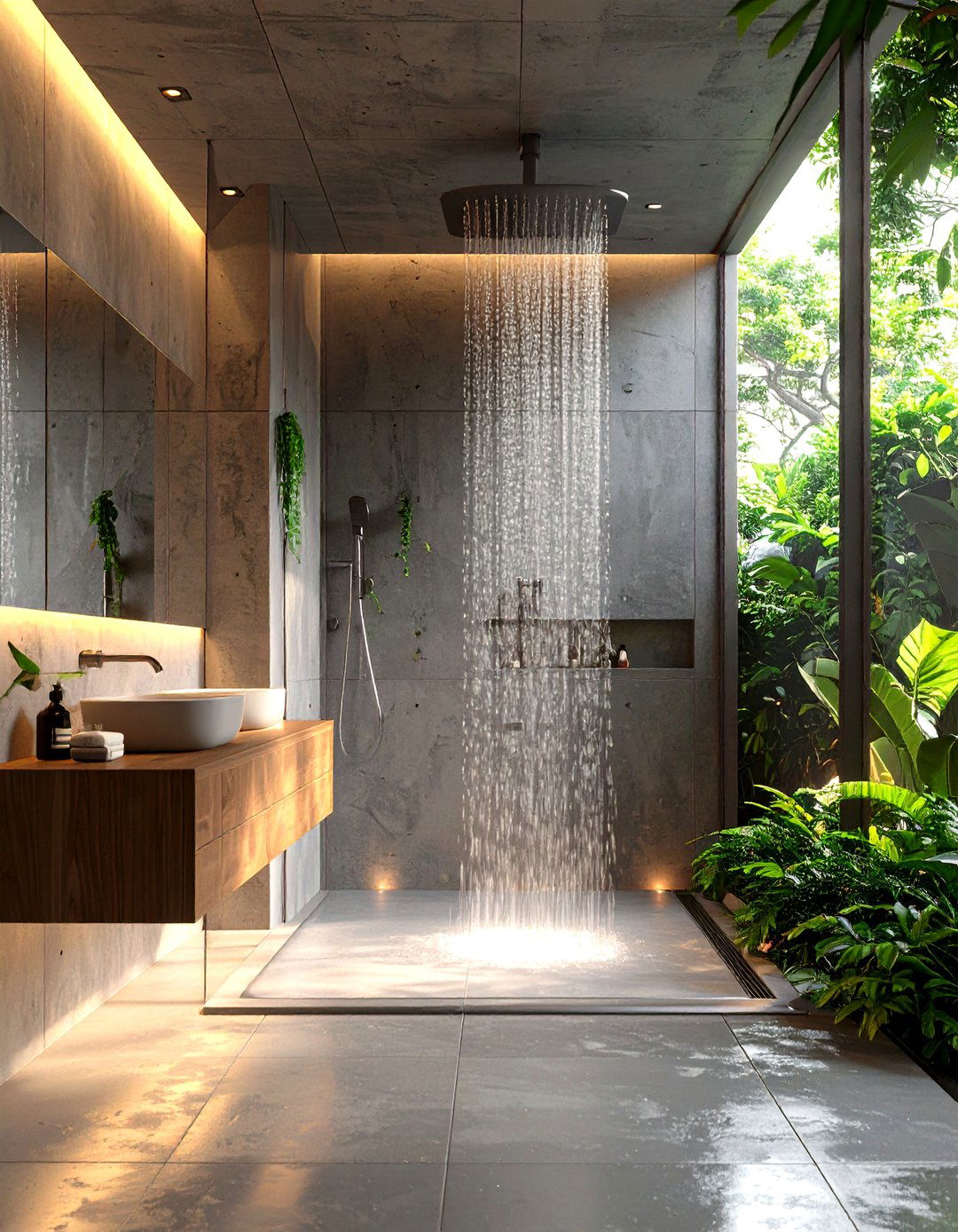 Contemporary Concrete and Steel Shower Fortress - 24 Bathroom Shower Ideas