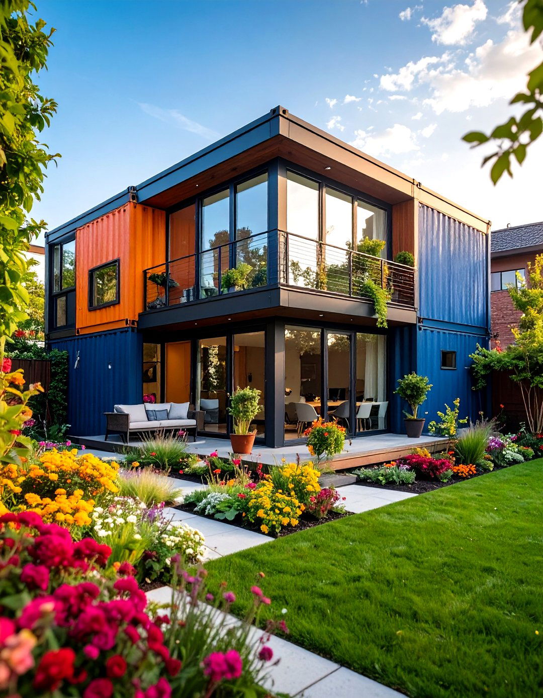 Contemporary Container Courtyard Home - 24 Container Home Ideas