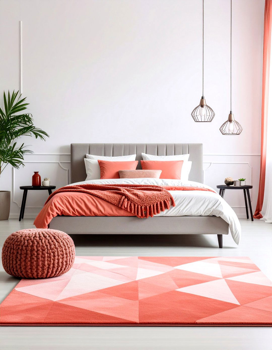 Contemporary Coral Bedroom - 24 Coral Bedroom Ideas