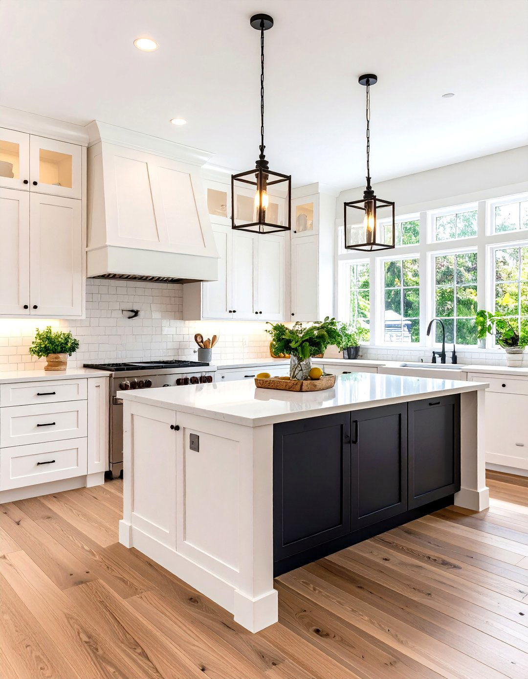 Contemporary Country White Kitchen Black Island - 24 white kitchen ideas with black island