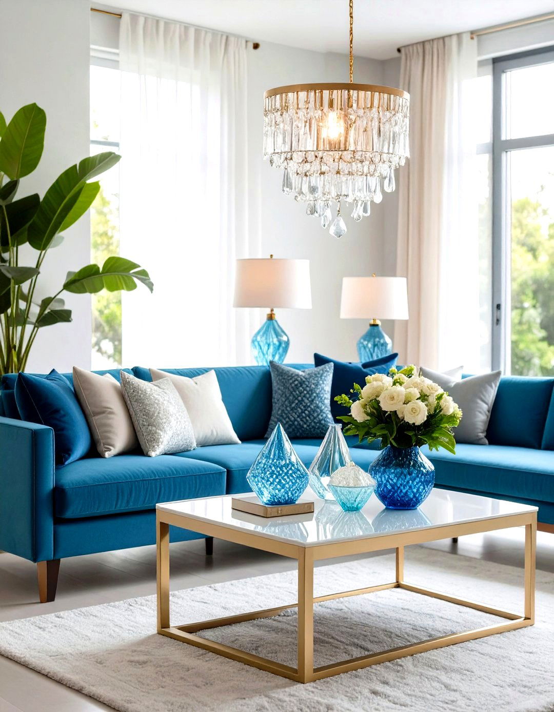 Contemporary Crystal Feature Displays - 24 Glam Living Room Ideas