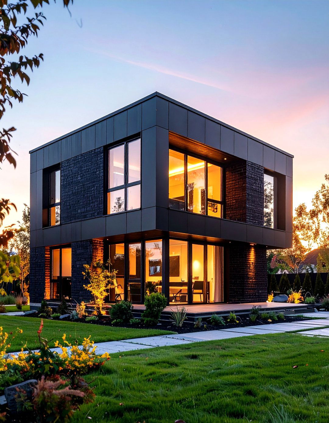 Contemporary Cube Black Brick Minimalism - 24 Black Brick House Exteriors