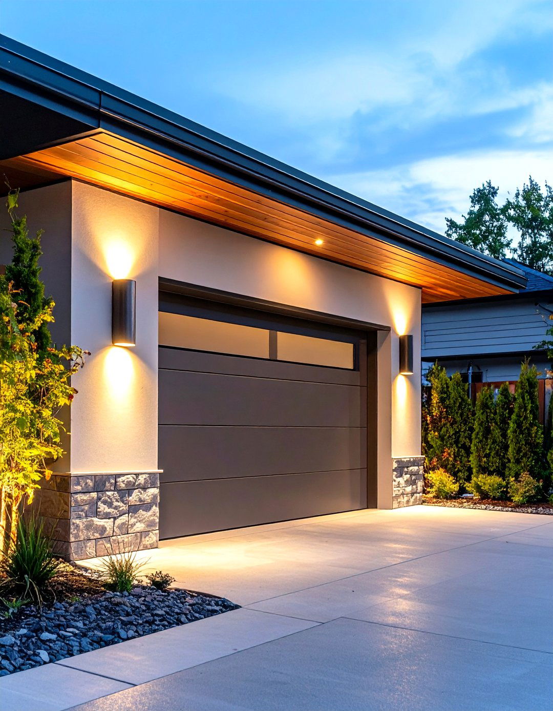 Contemporary Cylinder Wall Lights - 24 Exterior Garage Lighting Ideas