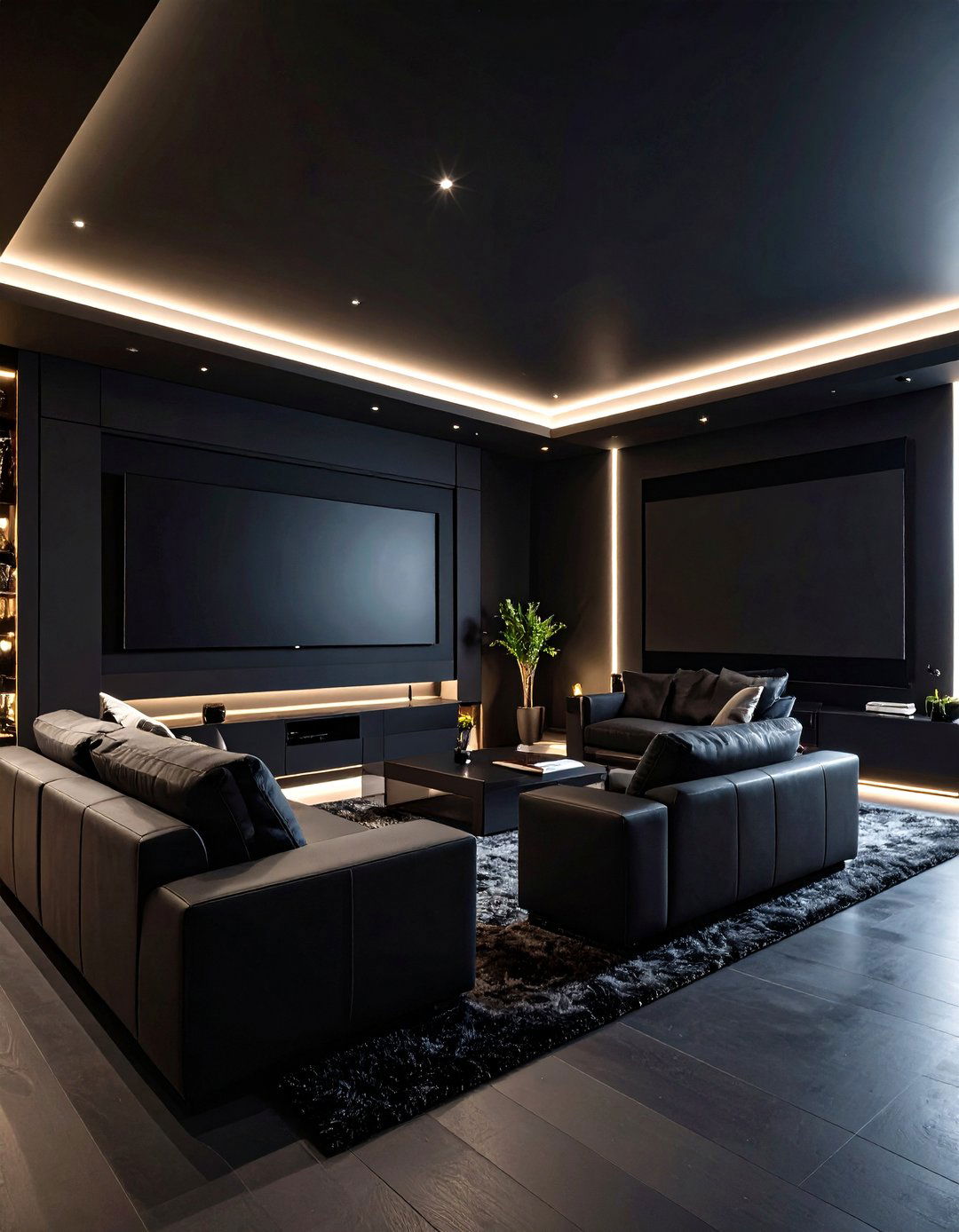 Contemporary Dark Media Room - 24 Media Room Ideas