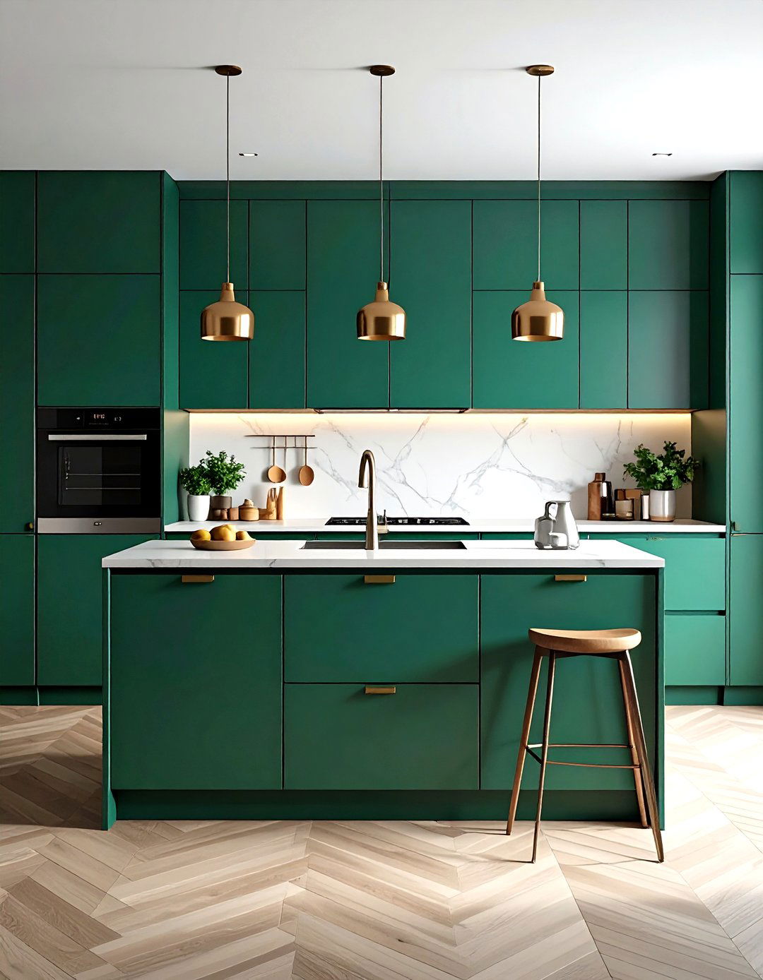 Contemporary Emerald Green Minimalism - 24 Emerald Green Kitchen Ideas