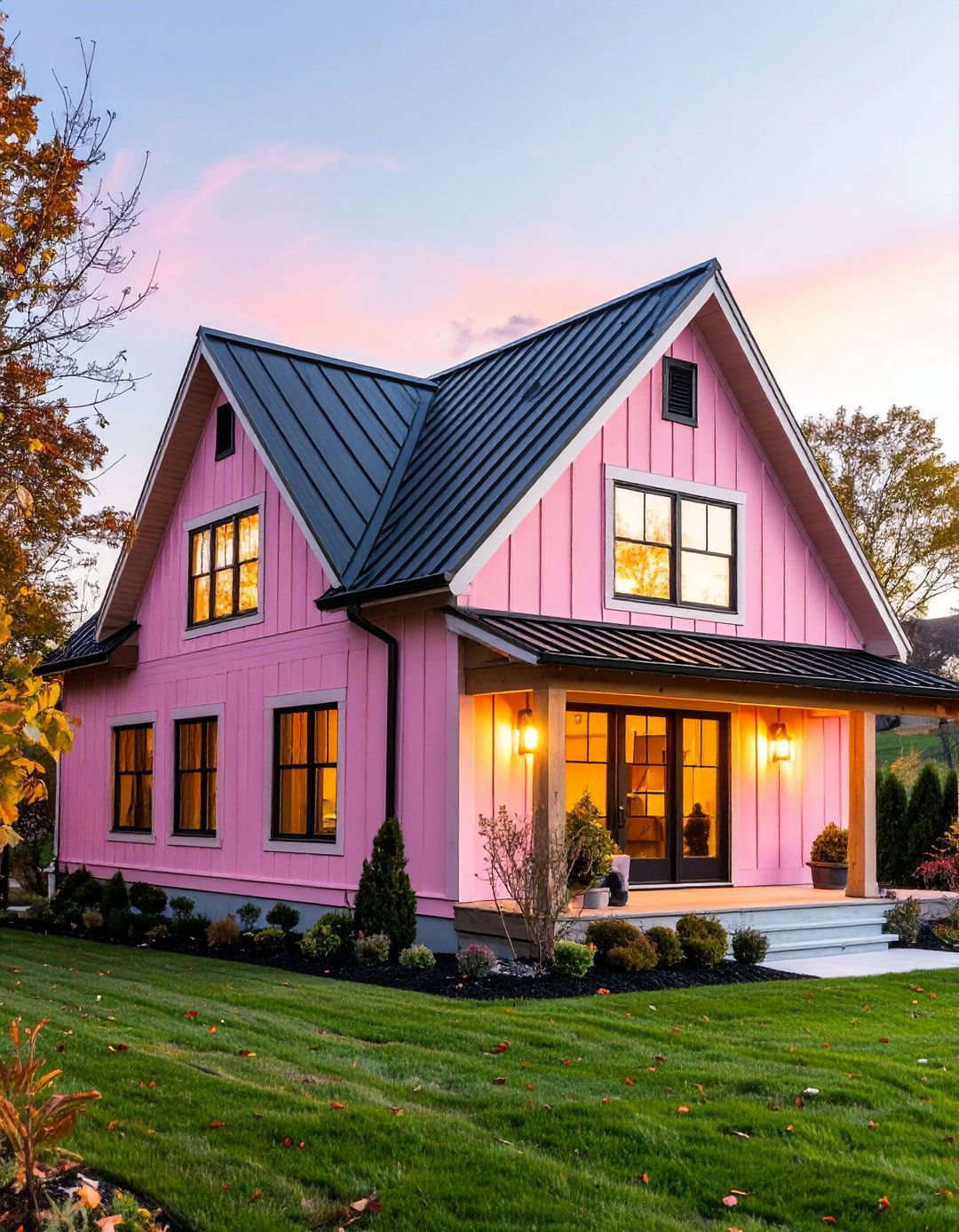 Contemporary Farmhouse Pink Innovation - 24 Pink House Exterior Ideas