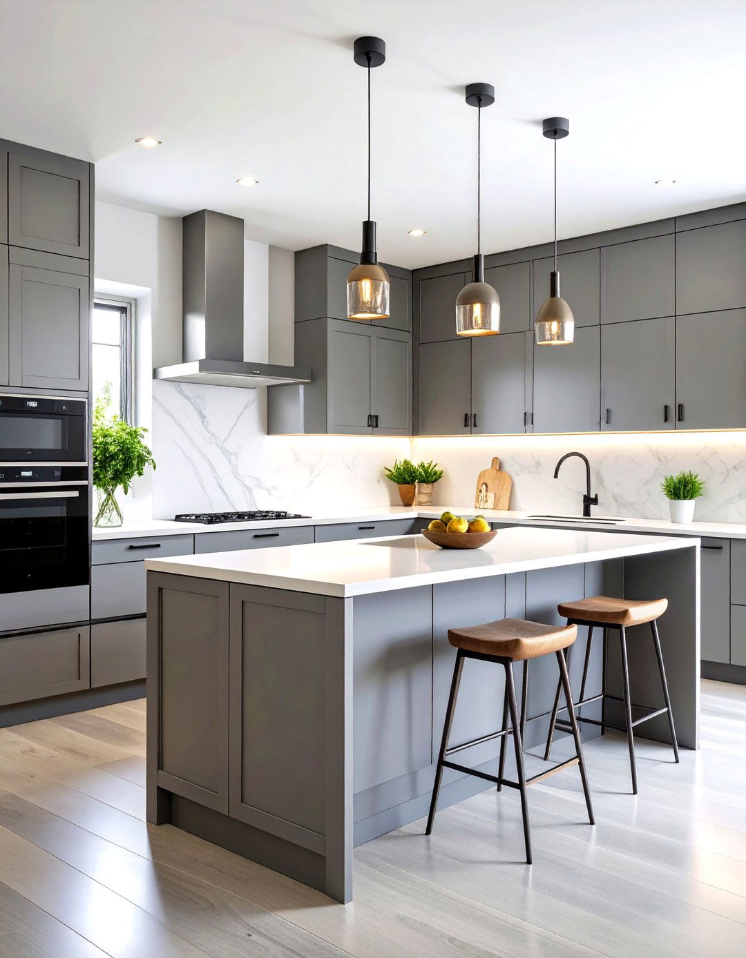 Contemporary Flat Panel Gray and Black - 24 Gray and Black Kitchen Ideas