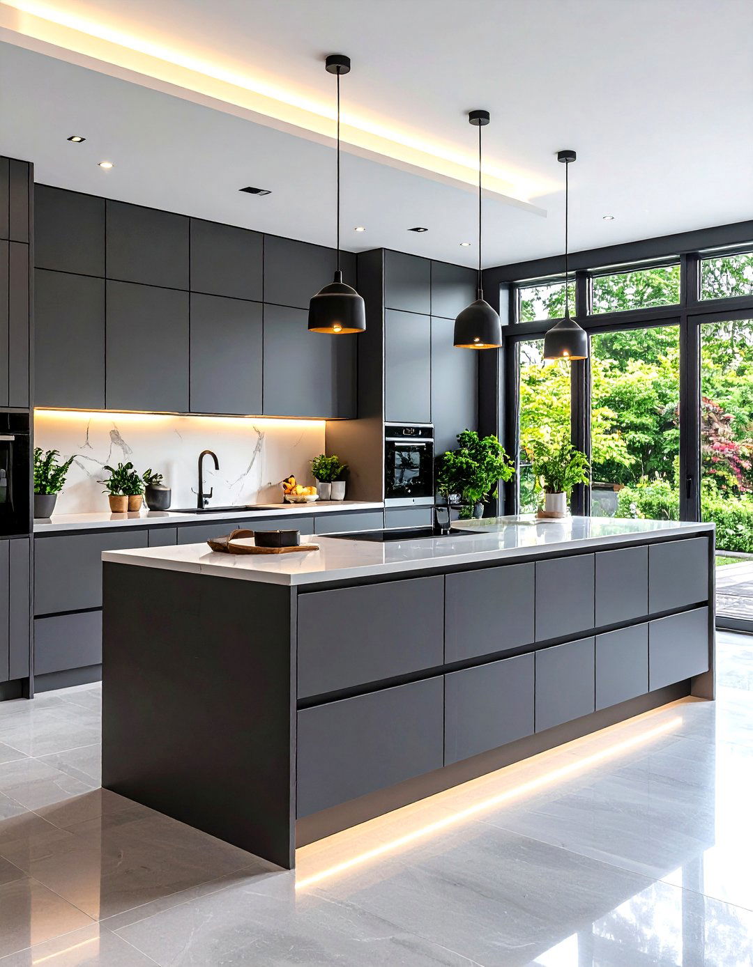Contemporary Flat Panel Kitchen Design - 24 Grey and White Kitchen Designs