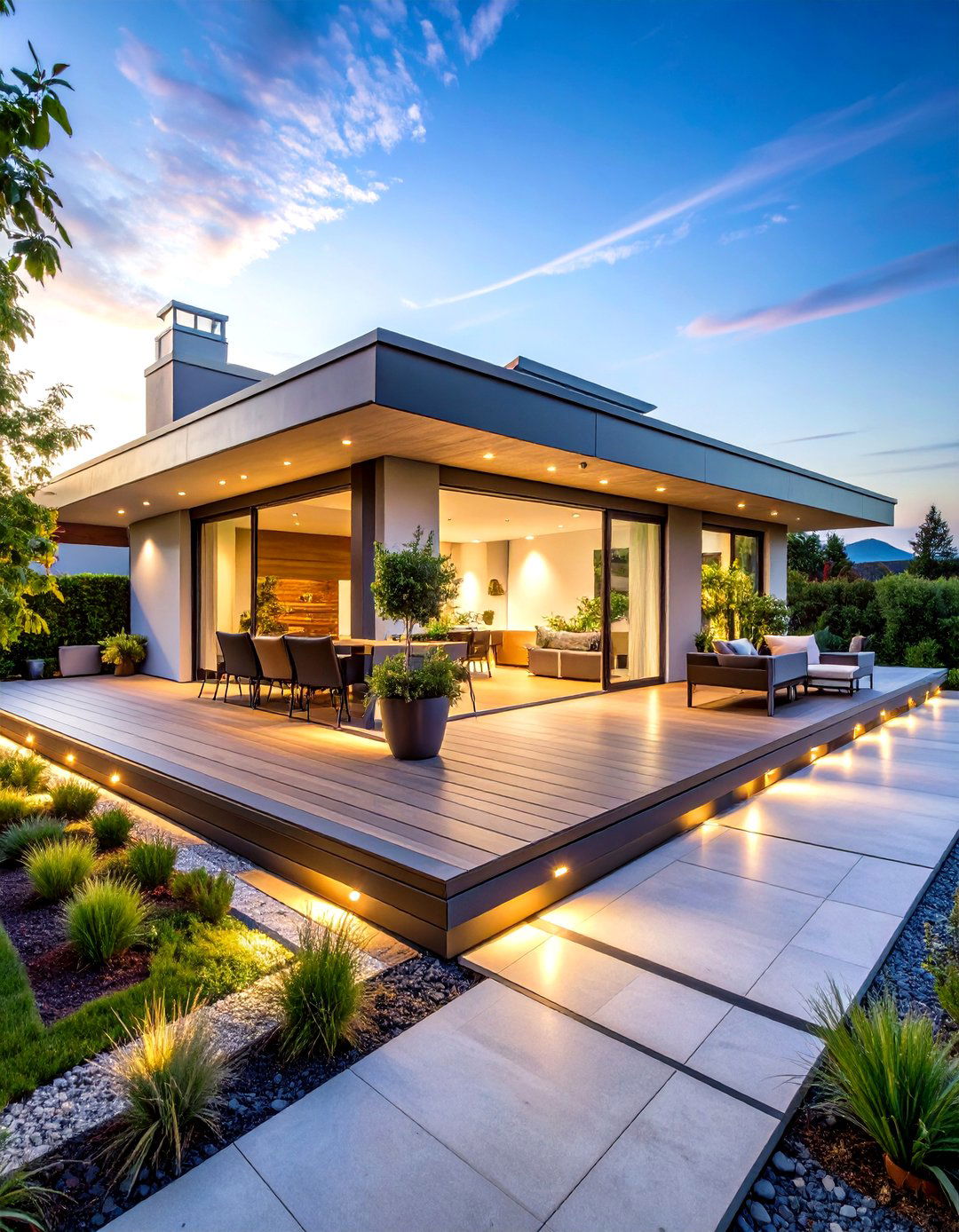 Contemporary Flat Roof Design - 24 Attached Covered Patio Ideas