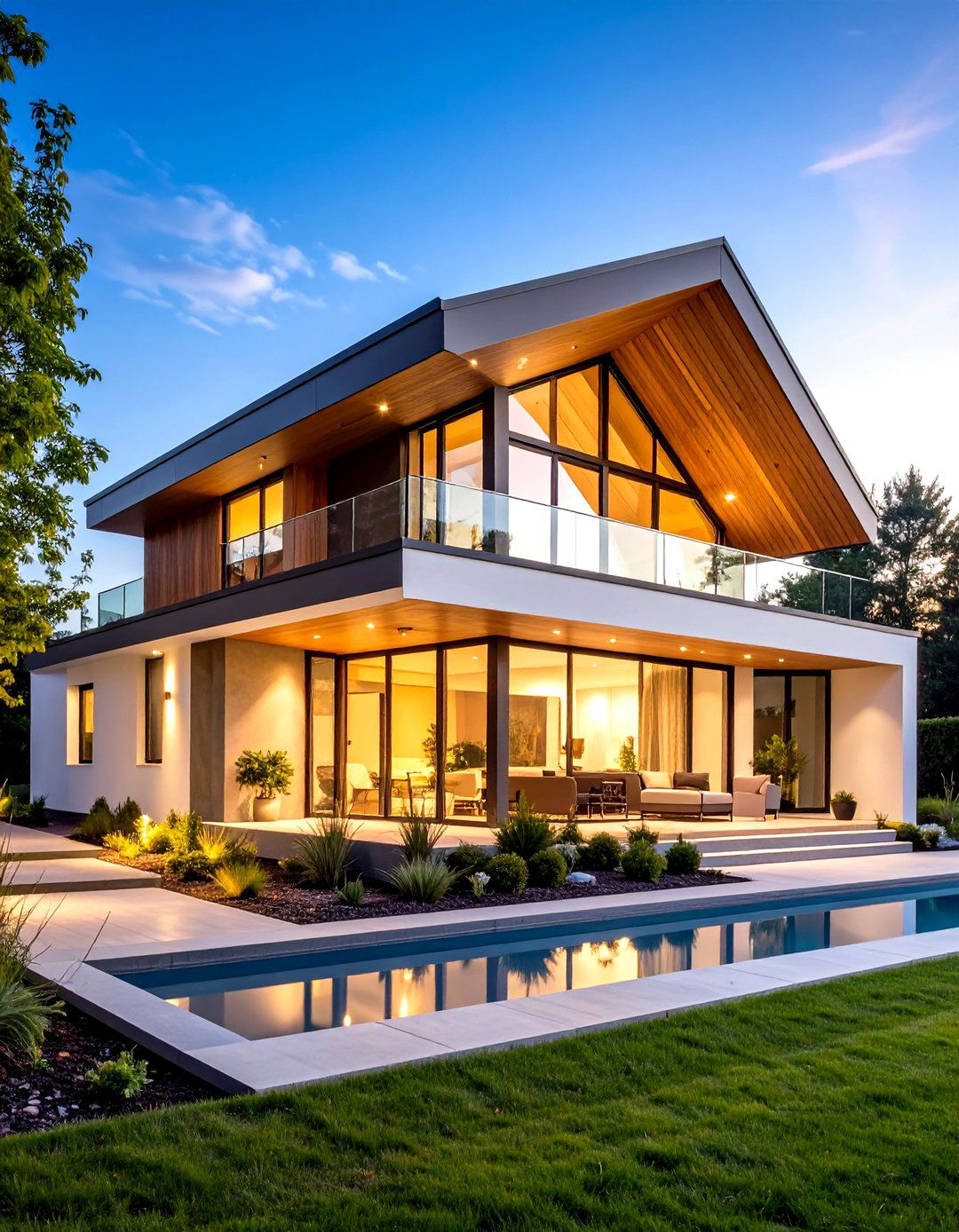 Contemporary Flat Top Gable Design - 24 Gable Patio Roof Design Ideas