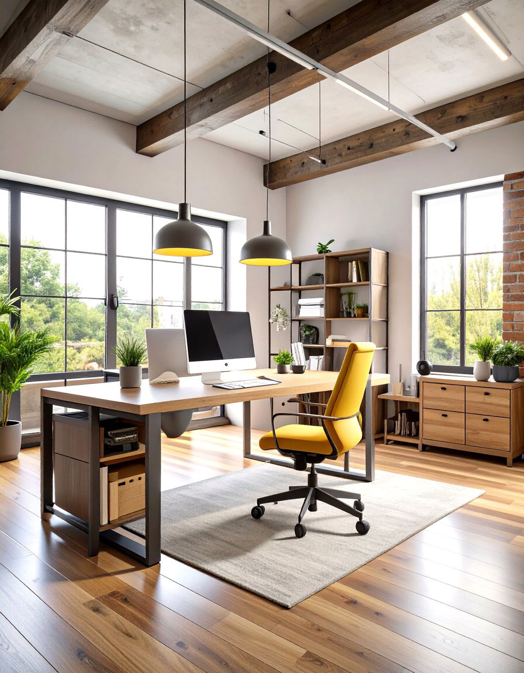 Contemporary Floating Desk Loft Office - 24 Loft Office Ideas