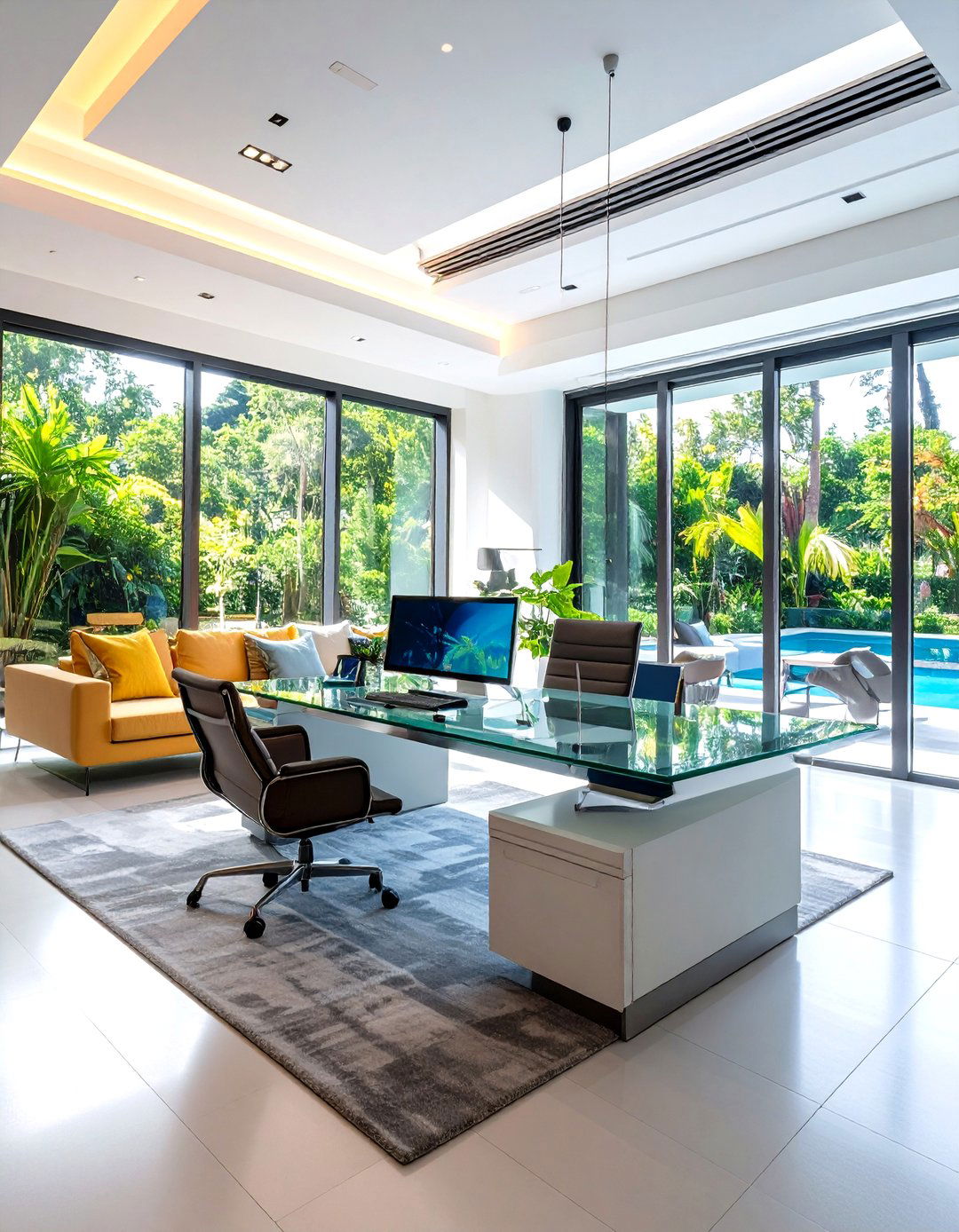 Contemporary Floating Workstation - 24 Desk in Living Room Ideas