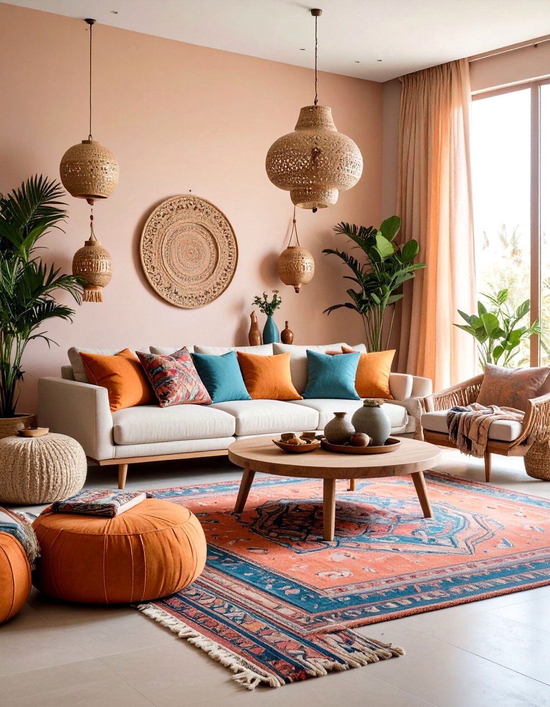 Contemporary Fusion Moroccan Living Room - 24 Bohemian Moroccan Living Room Ideas