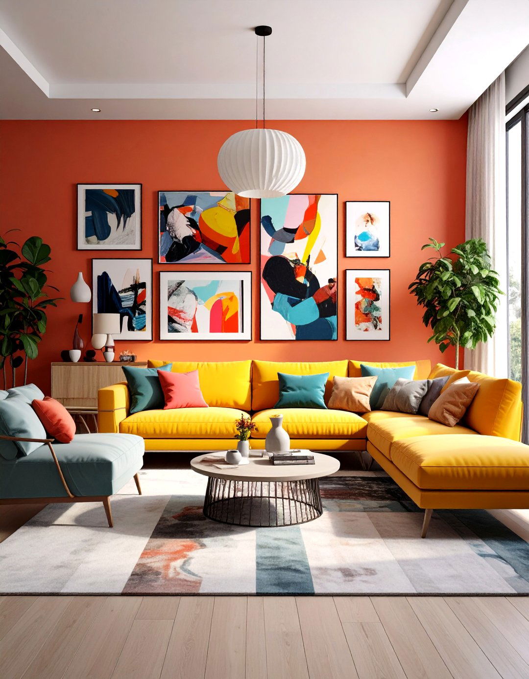 Contemporary Gallery Wall Living Room - 24 Contemporary Interior Design Style Ideas