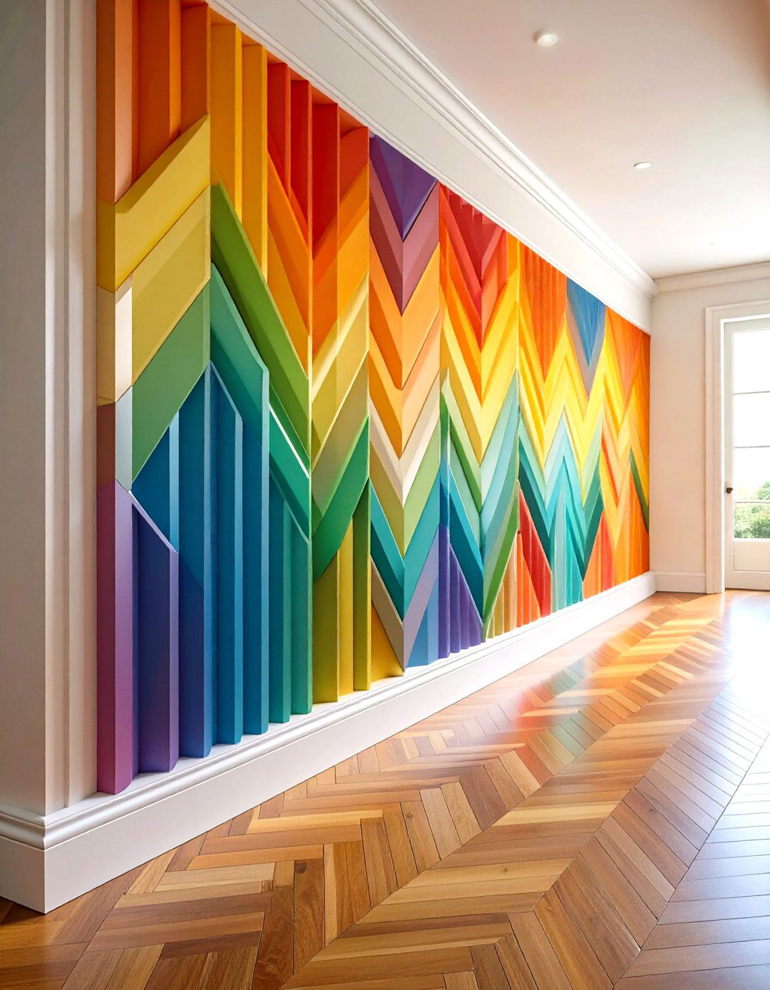 Contemporary Geometric Chair Rail Patterns - 24 Chair Rail Ideas