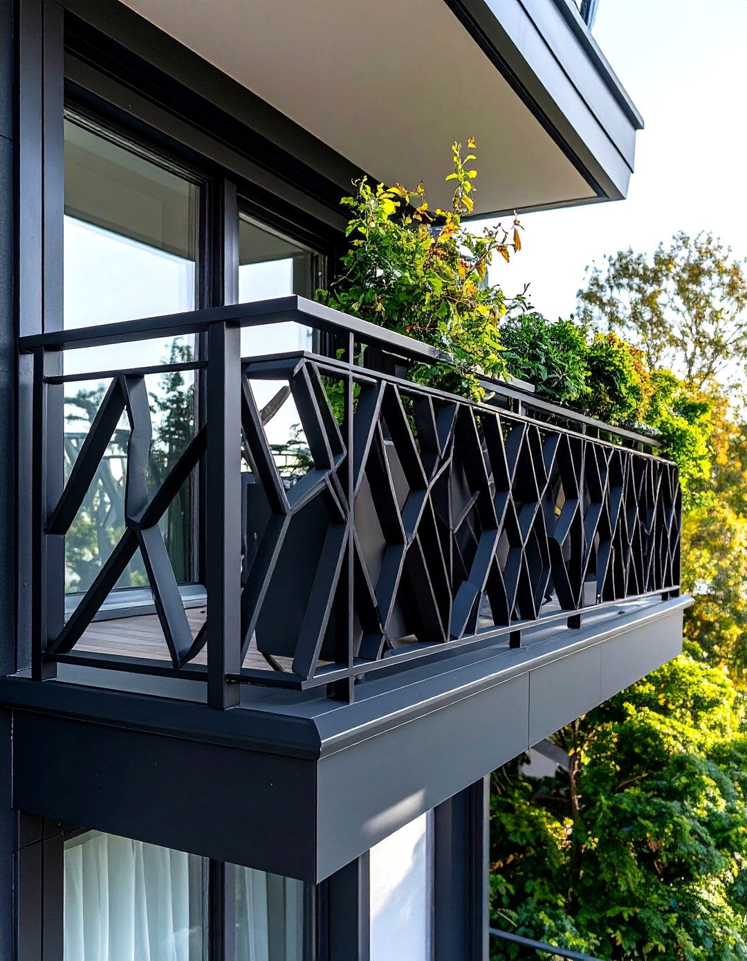 Contemporary Geometric French Balcony - 24 French Balcony Ideas