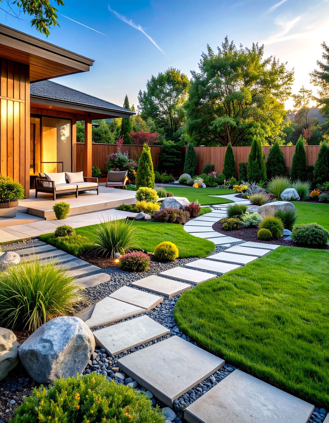 Contemporary Geometric Garden - 24 Rock Garden Ideas