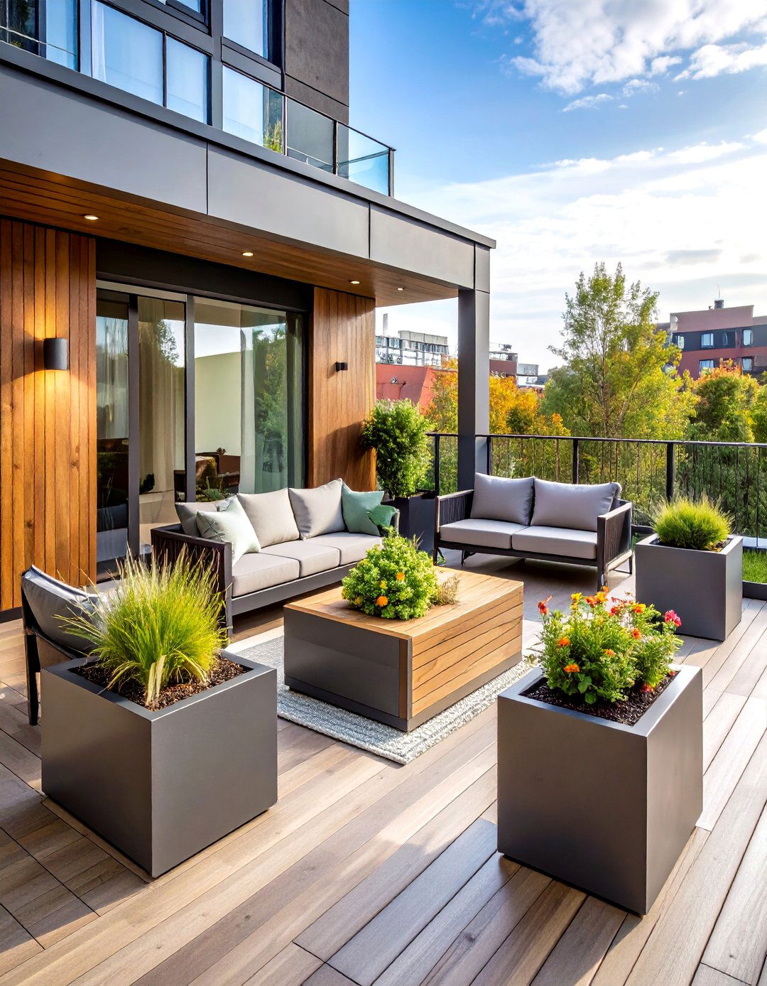 Contemporary Geometric Sanctuary - 24 Balcony Ideas