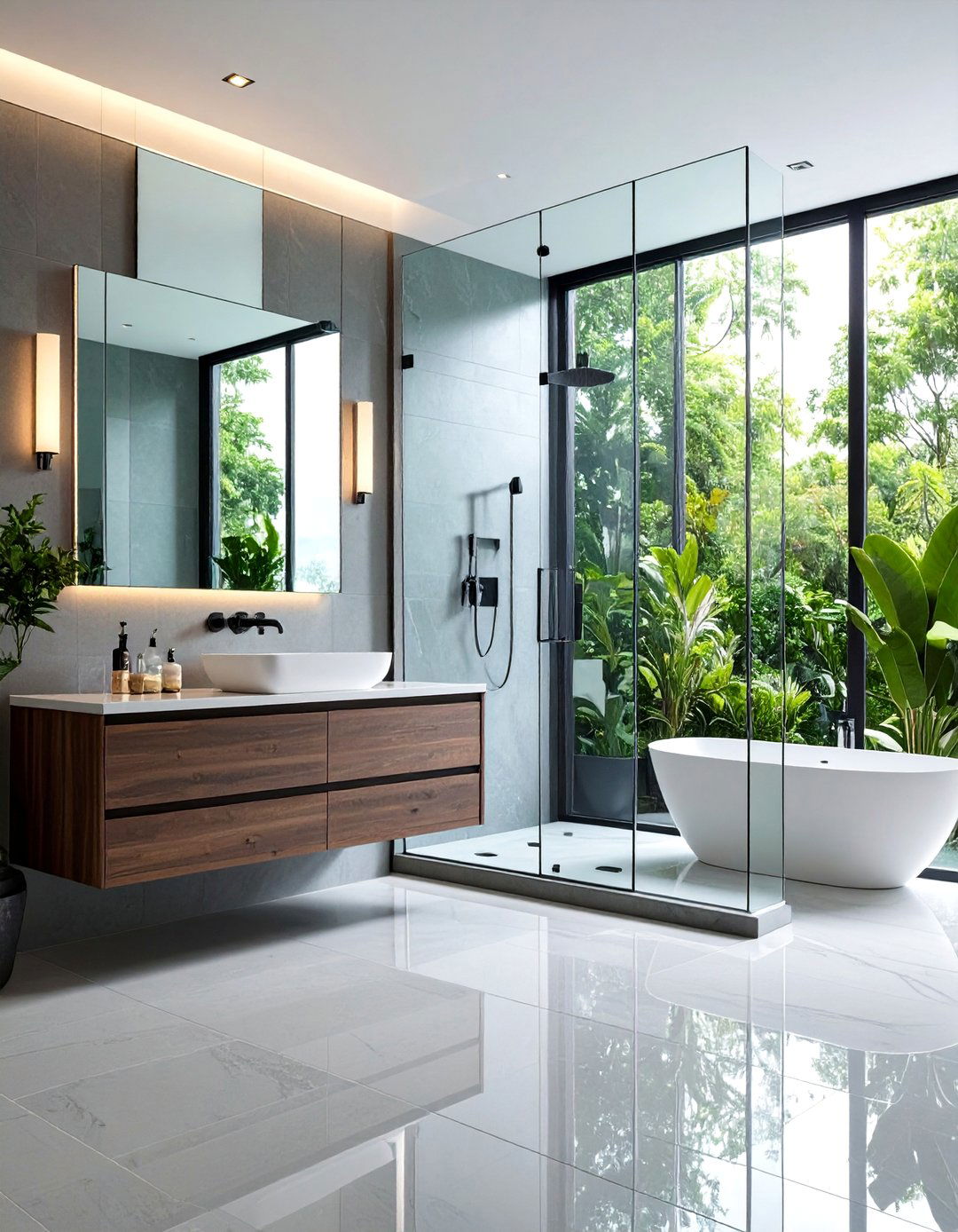 Contemporary Glass Bathroom - 24 Aesthetic Bathroom Ideas