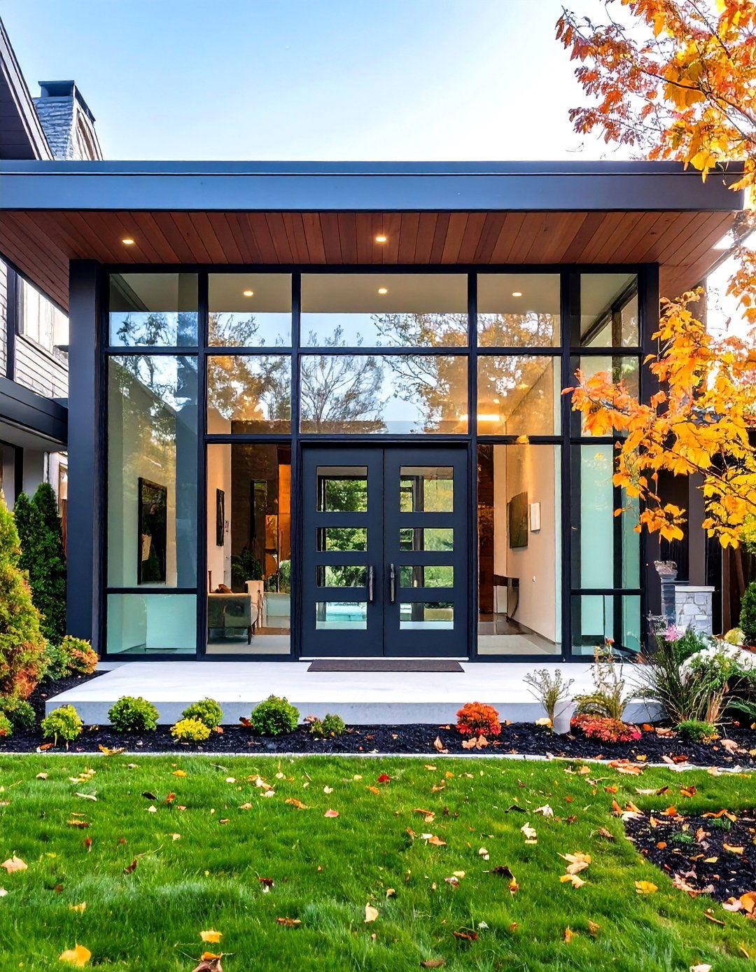 Contemporary Glass Features - 24 Front Door Decor Ideas