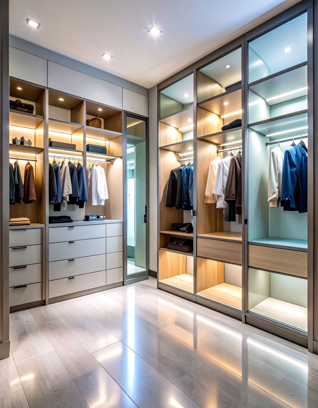 Contemporary Glass Front Features - 24 Entryway Closet Ideas