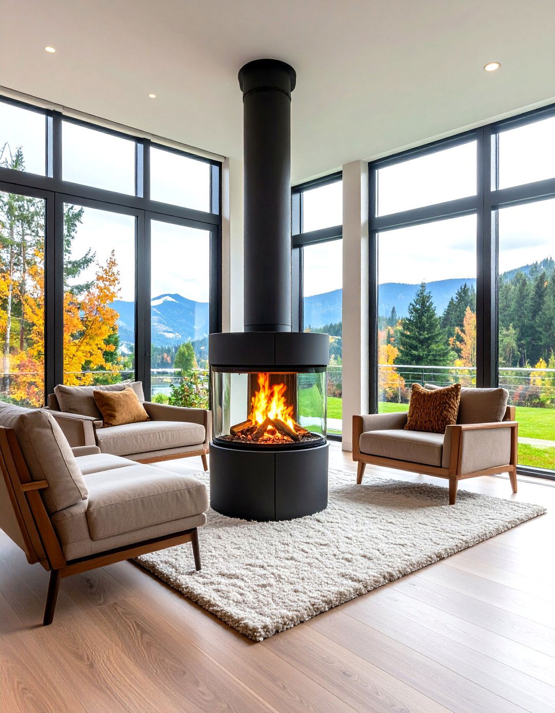 Contemporary Glass Fronted Log Burner - 24 Log Burner Ideas
