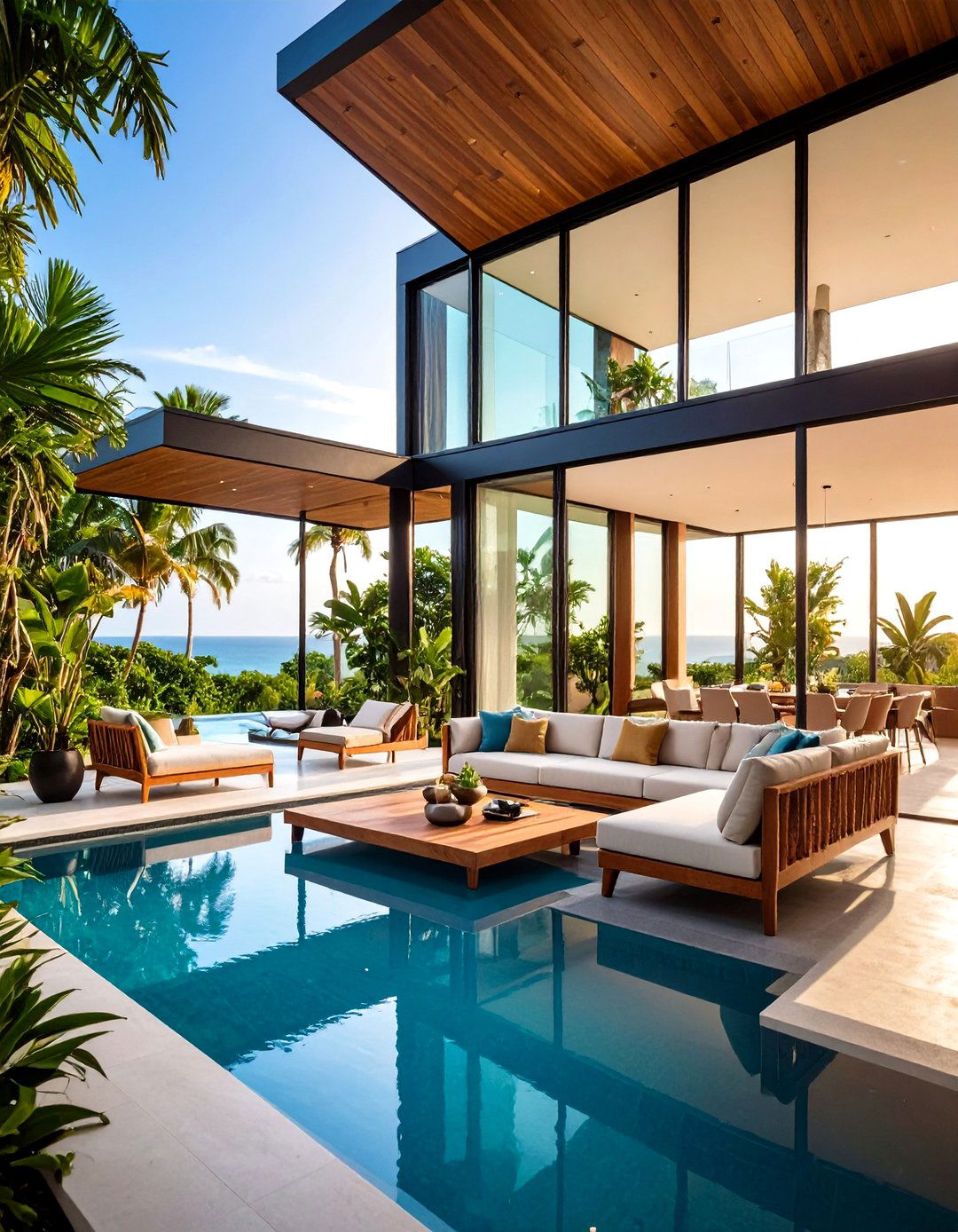 Contemporary Glass Lanai with Panoramic Views - 24 Lanai Porch Ideas