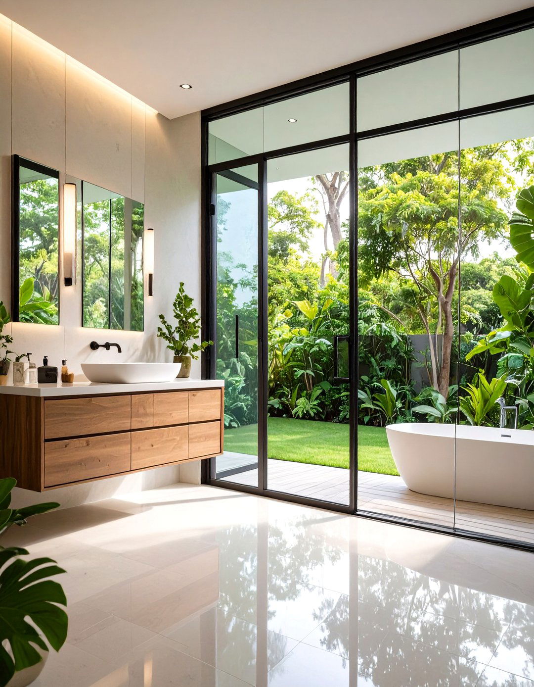 Contemporary Glass Panel Bathroom Barn Door - 24 Bathroom Barn Door Ideas