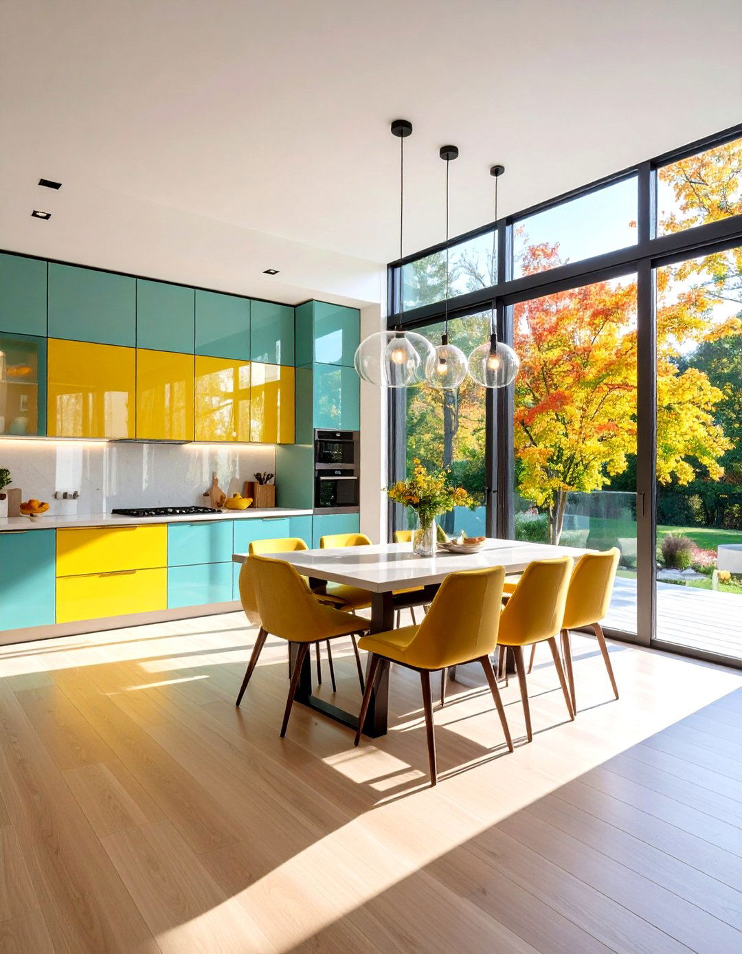 Contemporary Glass Partition Diner - 24 Kitchen Diner Ideas
