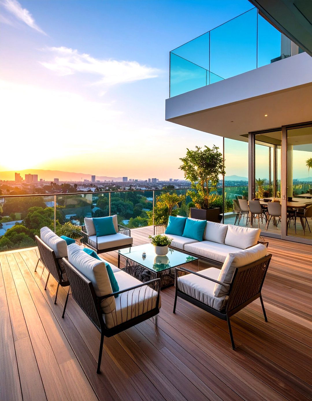 Contemporary Glass Railing Deck - 24 Patio Deck Ideas