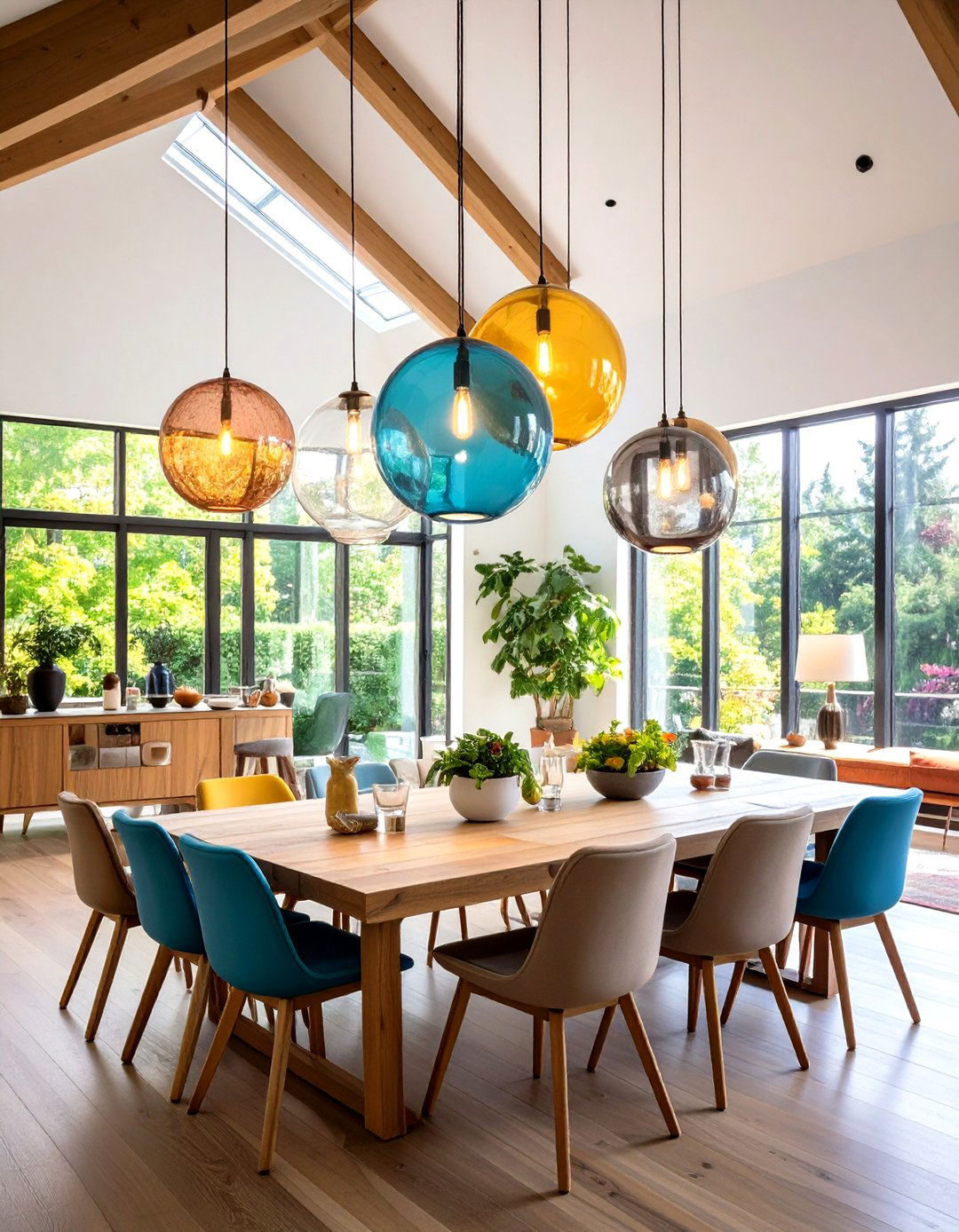Contemporary Globe Lighting - 24 Vaulted Ceiling Lighting Ideas