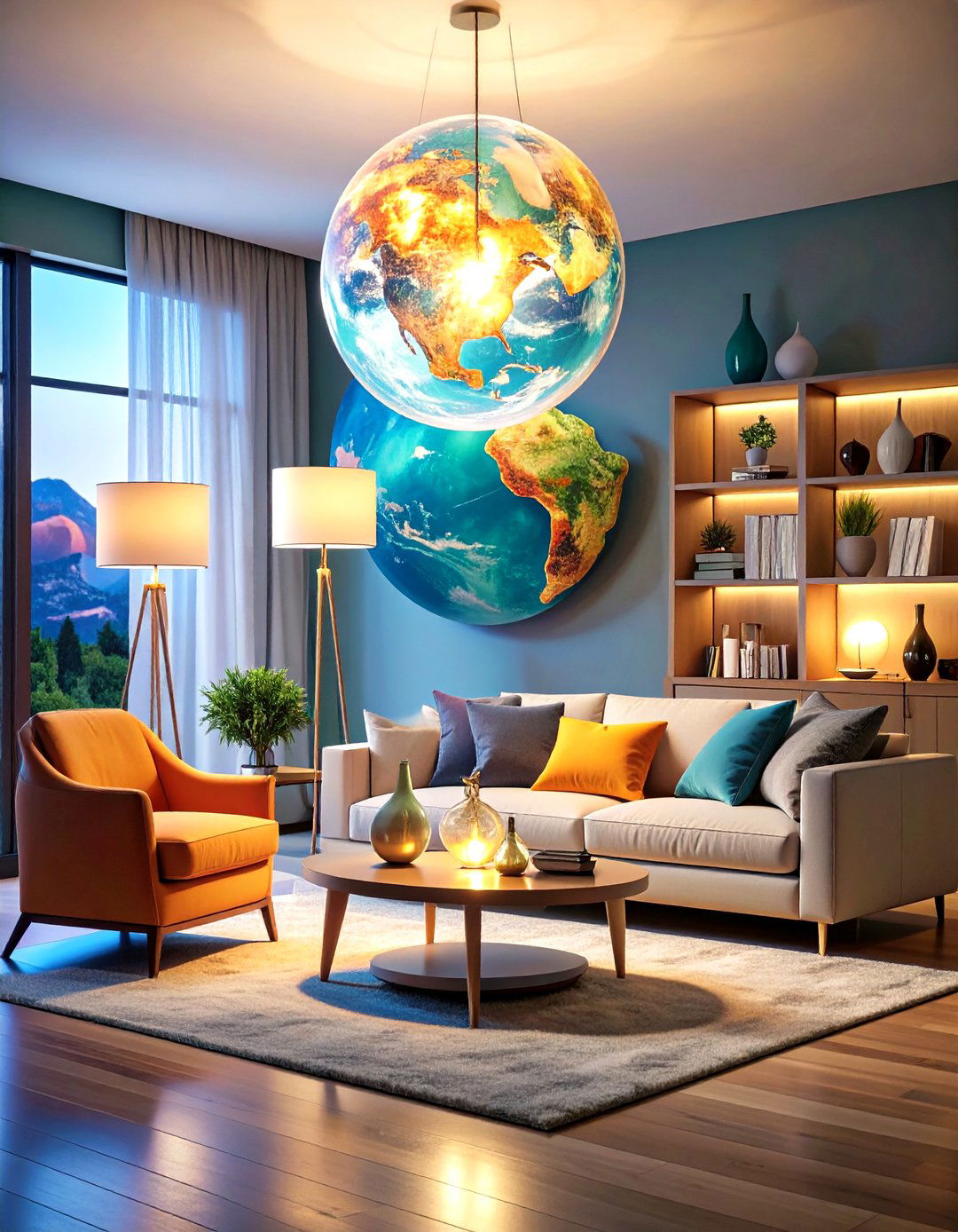 Contemporary Globe Orb Styles - 24 Living Room Floor Lamp Ideas and Inspiration