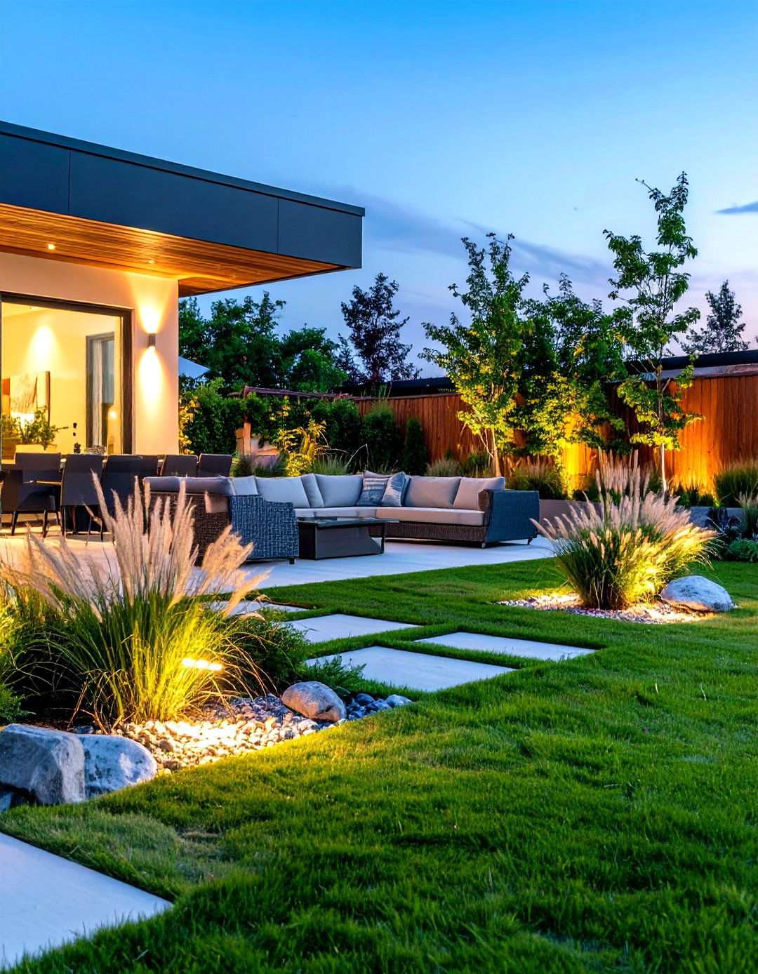 Contemporary Grass Garden Landscape - 24 Patio Small Garden Ideas